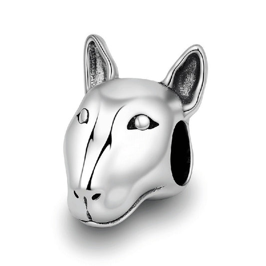 925 Sterling Silver, Dog Face Charm