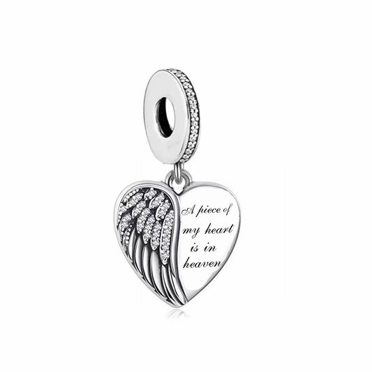 925 Sterling Silver, A piece Of My Heart Is In Heaven Charm