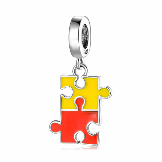 925 Sterling Silver, Jigsaw Puzzle Charm