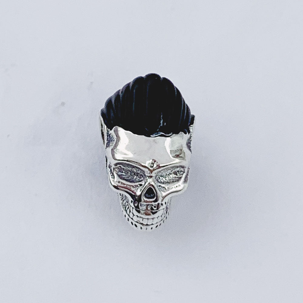 925 Sterling Silver, Handsome Skull Charm Bead