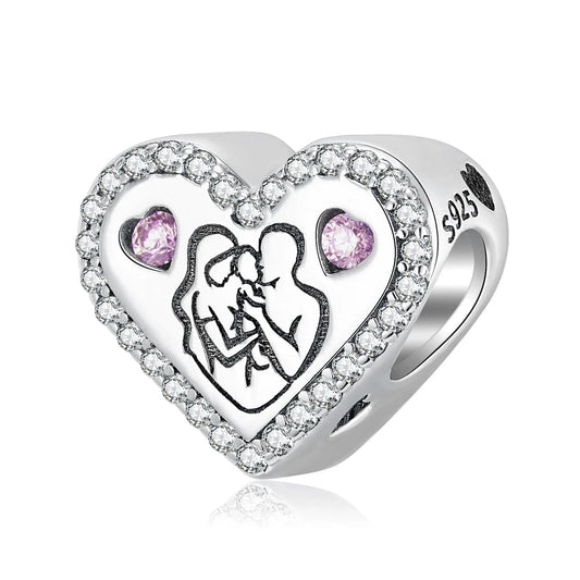 925 Sterling Silver, Happy Family Love Charm
