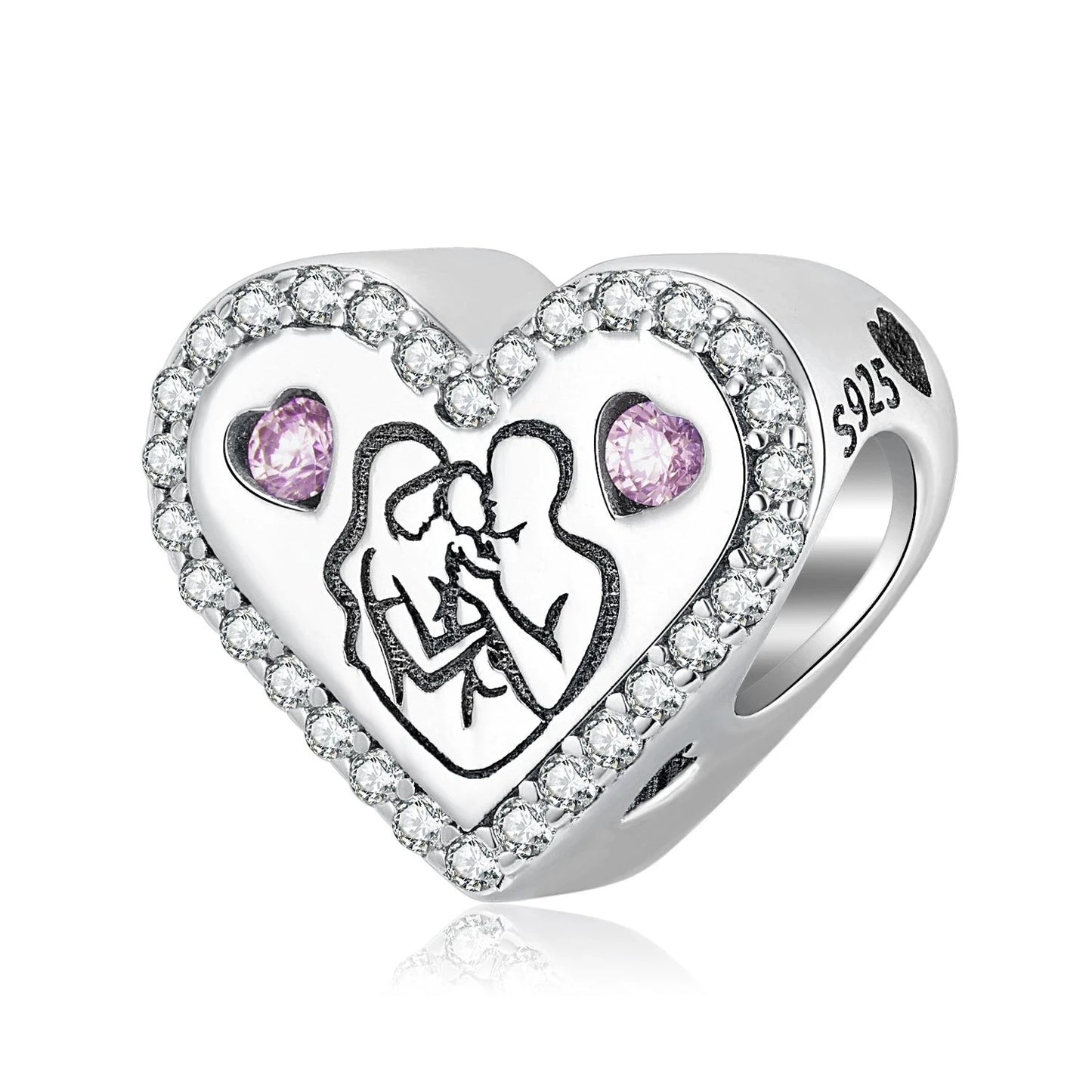 925 Sterling Silver, Happy Family Love Charm