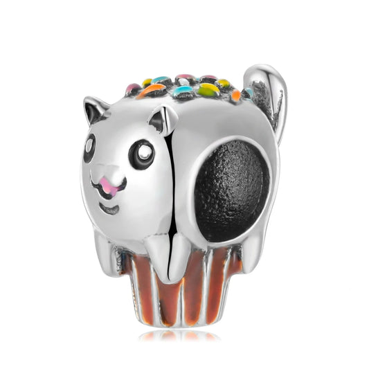 925 Sterling Silver, The Jelly Beans pudding Cat Charm