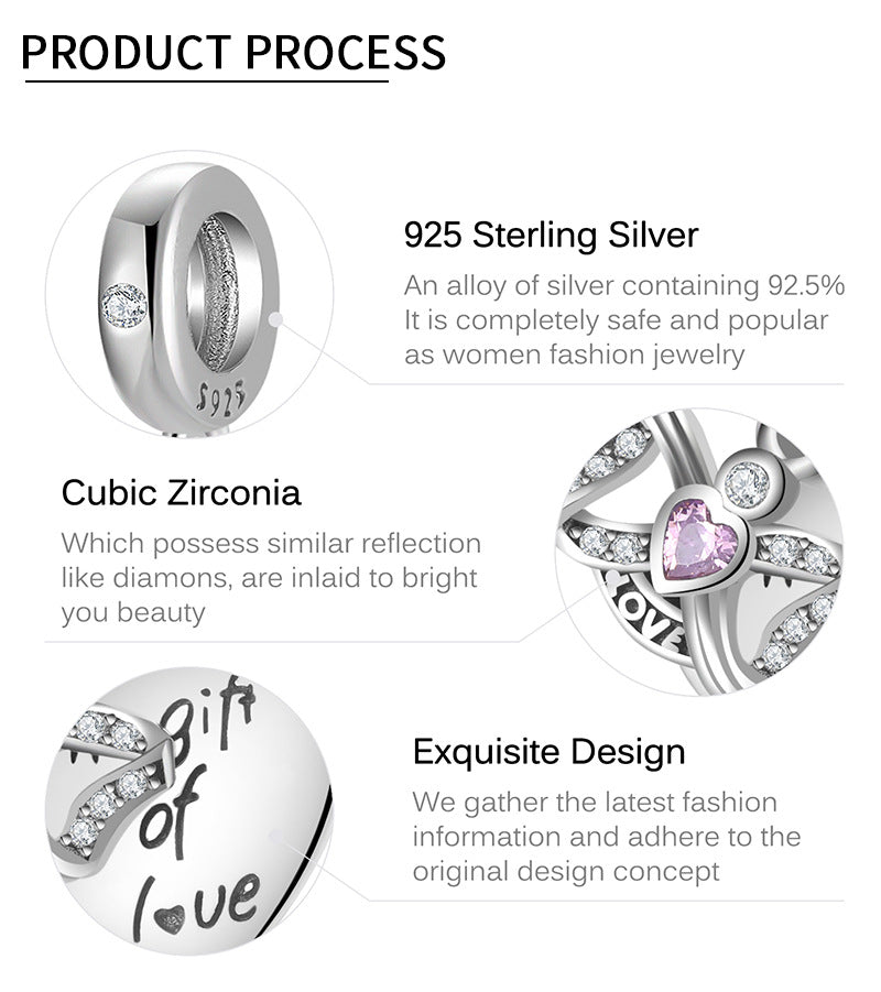 925 Sterling Silver, The Gift Of Love Charm