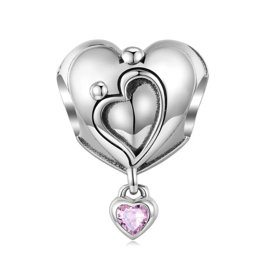 925 Sterling Silver, The Caring Heart of Family Charm