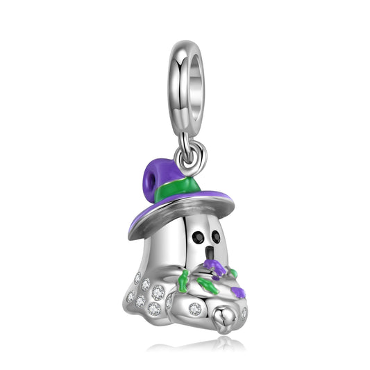 925 Sterling Silver, Halloween Boo Ghost Charm