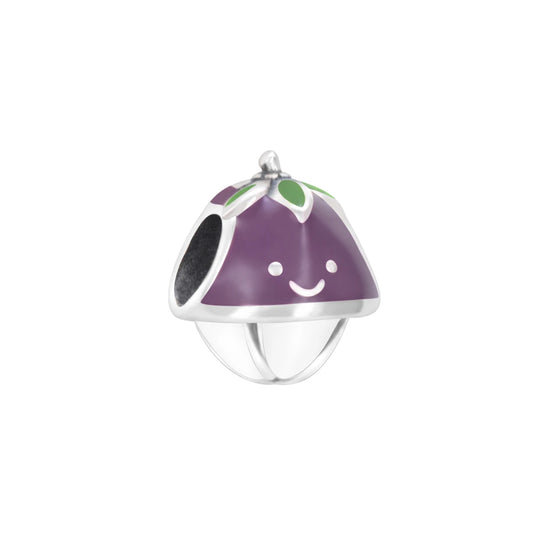 925 Sterling Silver, The Smiling Purple Mangosteen Charm