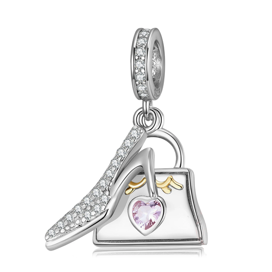 925 Sterling Silver, Bag and High Heel Of Beauty Charm
