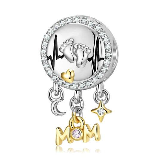 925 Sterling Silver, New Baby First Time Mom Charm