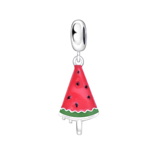 925 Sterling Silver, Watermelon Popsicle Ice-cream Charm