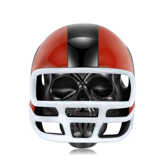 925 Sterling Silver, Football Helmet Skull Charm