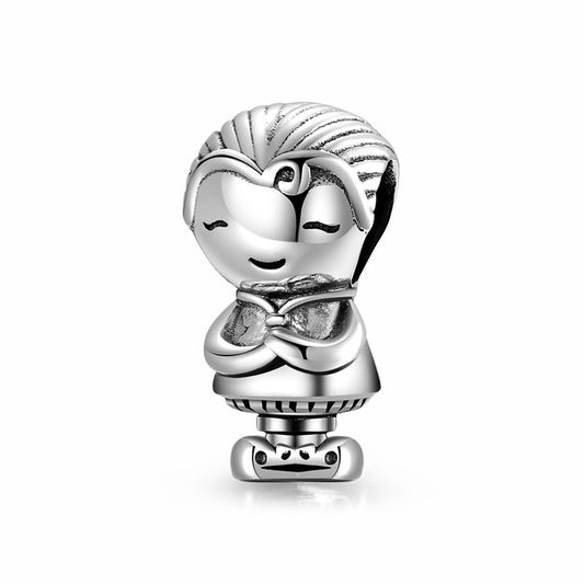 925 Sterling Silver, Beautiful Girl Voodoo Doll Charm