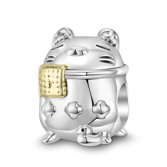 925 Sterling Silver, Cute Mouse Hamster Charm