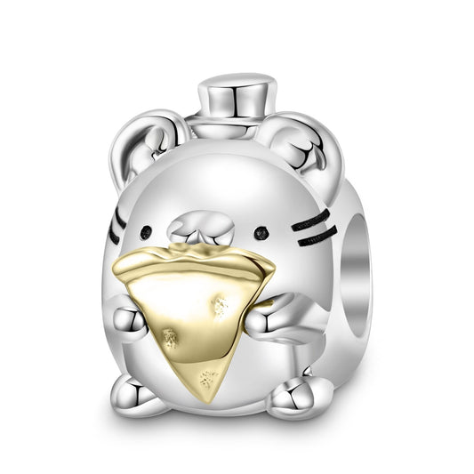 925 Sterling Silver, Cute Mouse Charm