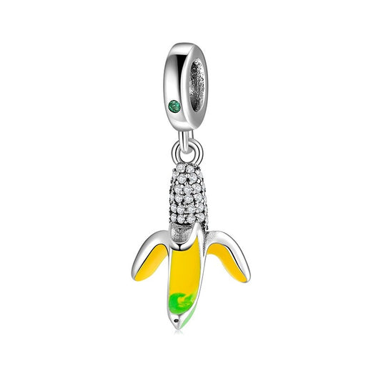 925 Sterling Silver, Sparking Corn Charm
