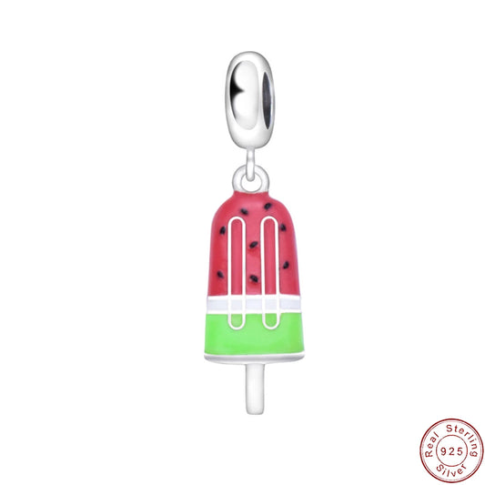 925 Sterling Silver, Summer  Watermelon Popsicle Charm