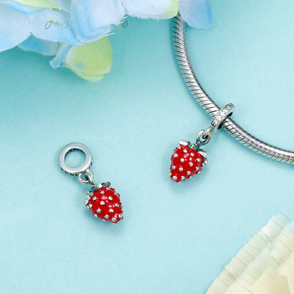 925 Sterling Silver, Red Delicious Strawberry Charm
